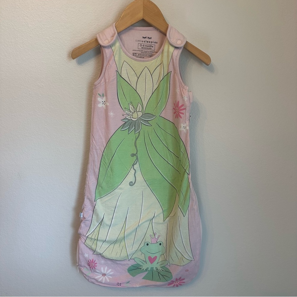 Little Sleepies Disney Tiana Pink and Green Princess Sleep Sack 0-6 Month